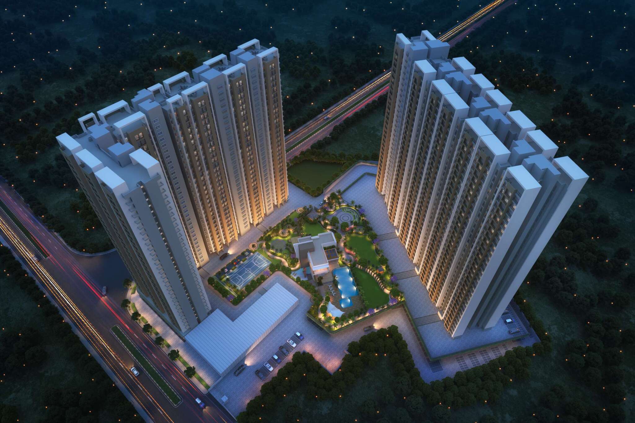 Provident Palm Vista, Shilphata – 1, 2 & 2.5 BHK Flat Starting at ₹60 Lakhs