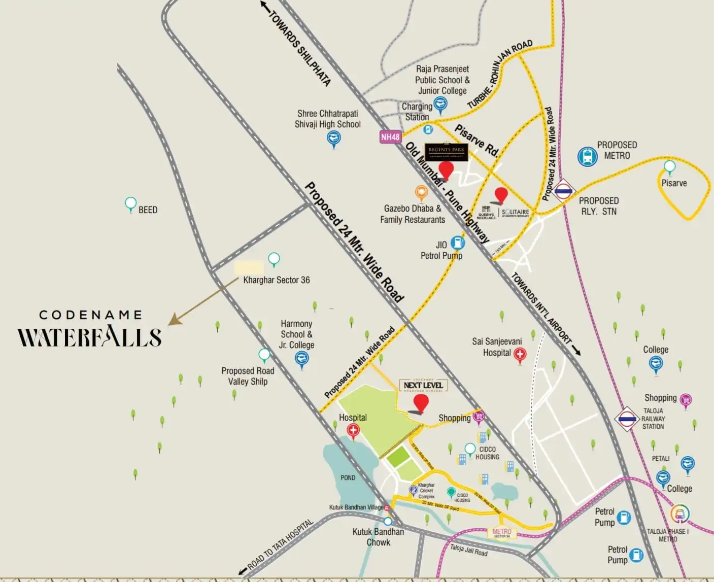 Codename Waterfall by Satyam – Premium 2 & 3 BHK Flat in Kharghar