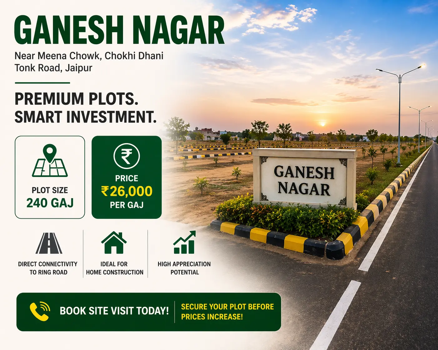 Ganesh Nagar Plots Near Meena Chowk, Tonk Road – Jaipur