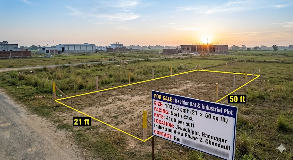 Residential & Industrial Plot for Sale in Jiwadhipur, Chandauli - Starting at Rs 35 Lac